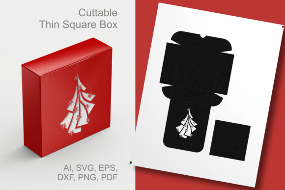 3D SVG Christmas Tree Box Template for Handmade Gift Packaging