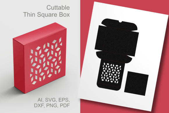 3D SVG Gift Box Template with Geometric Holes for Year-Round Packaging
