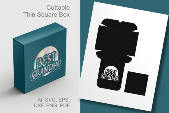 Best Grandpa Round Window Square Box 3D SVG for Gift Packaging & Digital Crafts