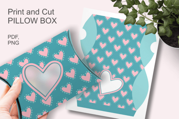 Blue Valentine Hearts Window Pillow Box