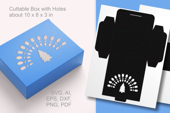 Christmas 3D SVG Box Design: Pine Tree Under Rainbow Rectangular Box Review