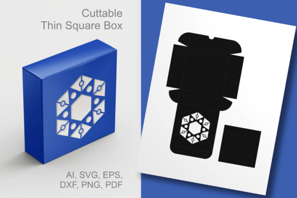 Festive Hex Ornament Square Box Template Review