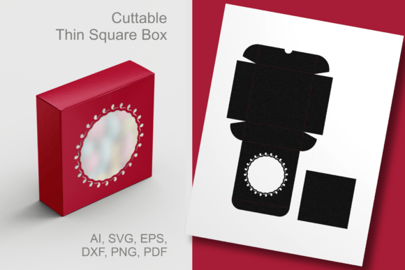 Floral Drops Round Window Square Box: A Versatile 3D SVG for Crafters & Small Business Designers