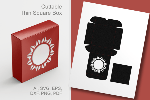 Flower Round Window Thin Square Box 3D SVG Review