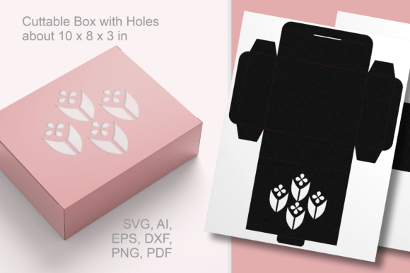 Geometric Flowers Rectangular Gift Box: A 3D SVG Design That Elevates Brand Packaging and Marketing Visuals
