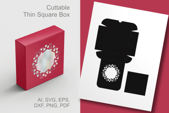 Geometric Ornaments Window Square Box: A 3D SVG Design with Decorative Flair