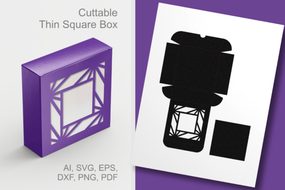 Geometric Square Window Thin Gift Box: A 3D SVG for Modern Gift Packaging and Campaign Design