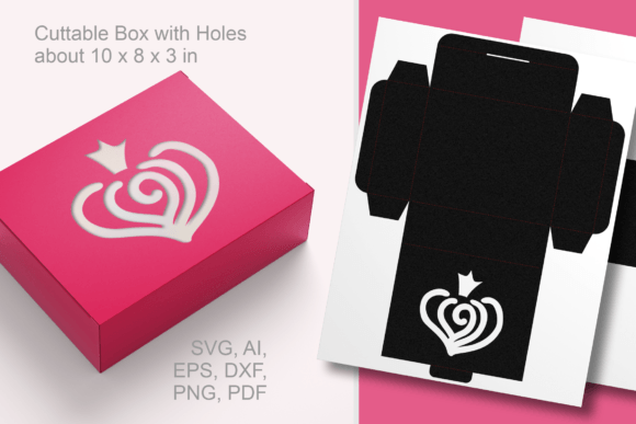 Heart N Crown Rectangular Gift Box – A 3D SVG Shape That Elevates Handmade Packaging