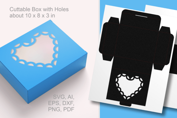 Heart Window Rectangular Box Template: A 3D SVG Design for Lifestyle and Editorial Content
