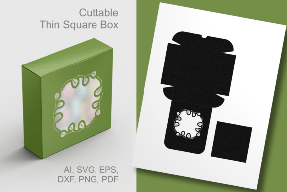 Leafy Twigs Frame Gift Box 3D SVG Template for Creative Sellers