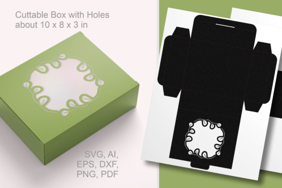Leafy Twigs Window Rectangular Favor Box: A 3D SVG for Elegant Branding and Marketing Visuals