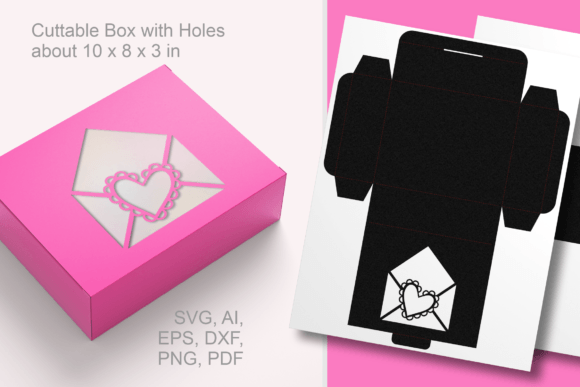 Love Mail Window Rectangular Favor Box: 3D SVG Shapes