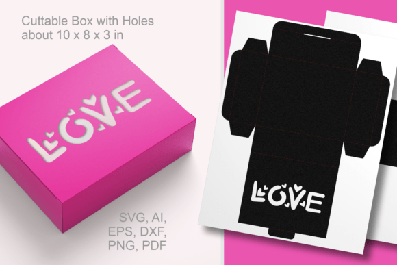 LOVE Rectangular Gift Box Template