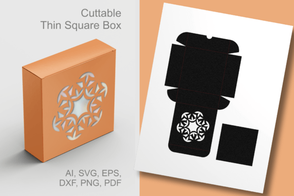 Mandala Window Square Gift Box Template