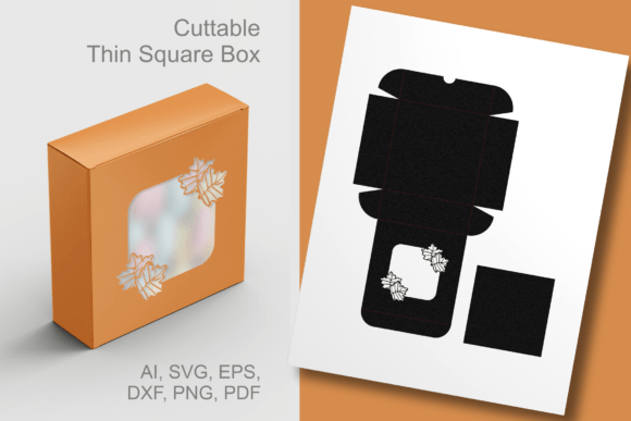 Maple Leaves Window Square Favor Box: A 3D SVG Gift Box Template for Seasonal and Year-Round Blog Design
