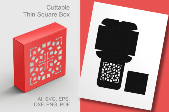 Ornament Tile Window Square Favor Box: A 3D SVG Shape That Elevates Brand Packaging and Marketing Visuals
