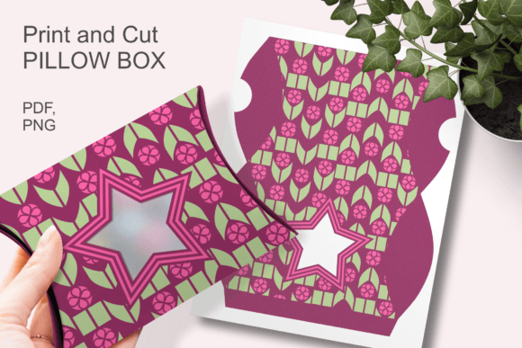 Purple Festive Star Window Pillow Box – A 3D SVG Gift Boxes Design for Seasonal Marketing