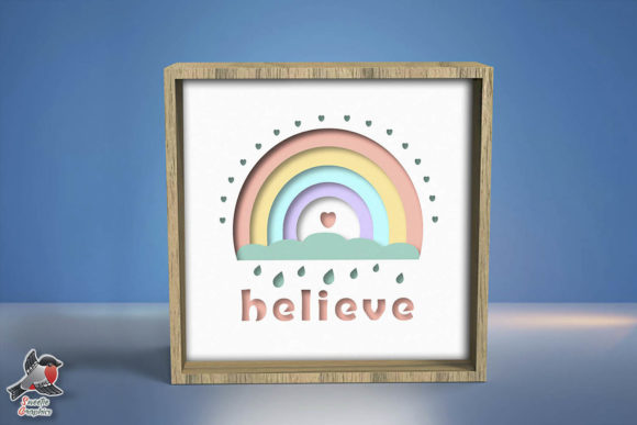 Rainbow Shadow Box Template: A 3D SVG Design for Warm, Cozy Brand Visuals