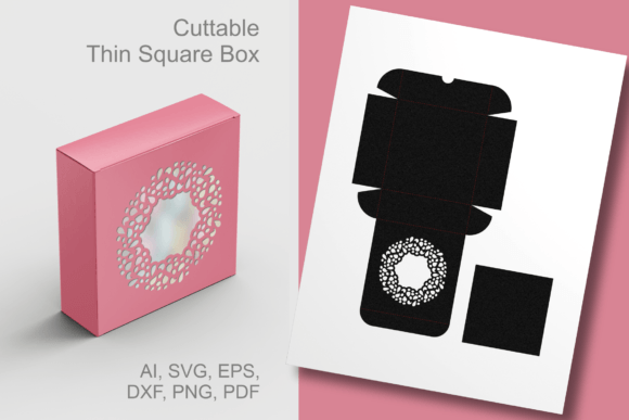 Rich Border Window Square Box Template – A Versatile 3D SVG for Handmade Packaging and Craft Projects