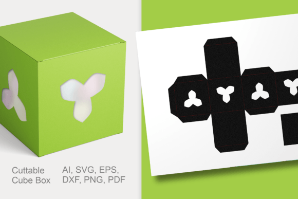 Simple Trefoil Windows Cube Box Template – A 3D SVG Shape That Elevates Packaging and Branding