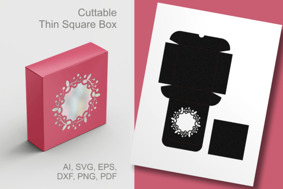 Vintage Flourish Window Square Favor Box – 3D SVG for Holiday & Favor Designs